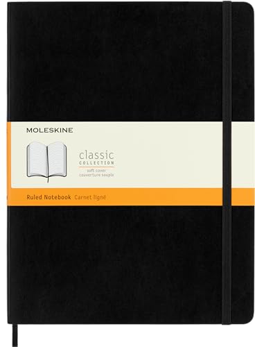 Moleskine Classic Notebook, Extra Large, Ruled, Black, Soft Cover (7.5 x 10) [Diary]