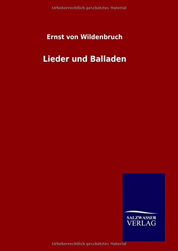 Lieder Und Balladen (german Edition) [Hardcover]