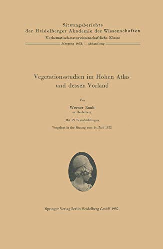 Vegetationsstudien im Hohen Atlas und dessen Vorland [Paperback]