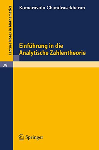 Einfhrung in die Analytische Zahlentheorie [Paperback]