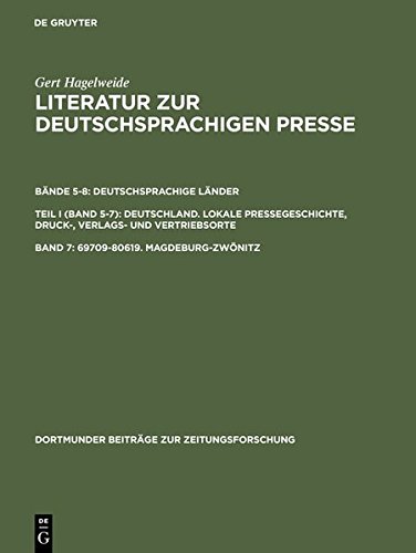 Literatur Zur Deutsch-Sprachigen Presse (Literature on German-Language Press) [Hardcover]