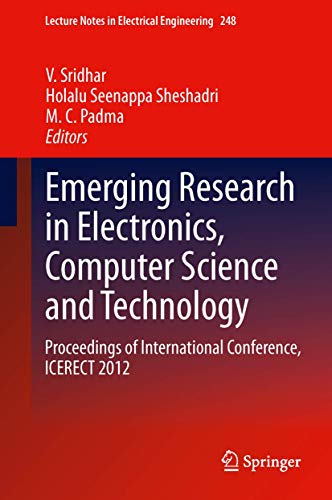 Emerging Research in Electronics, Computer Science and Technology: Proceedings o [Hardcover]