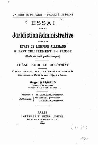 Essai Sur La Juridiction Administrative Dans Les tats De L'empire Allemand (fre [Paperback]