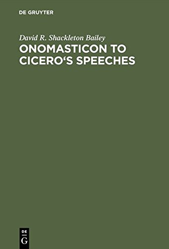 Onomasticon to Cicero's Speeches [Hardcover]