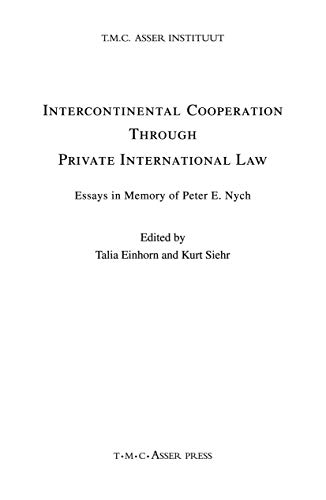 Intercontinental Cooperation Through Private International Law: Essays in Memory [Hardcover]