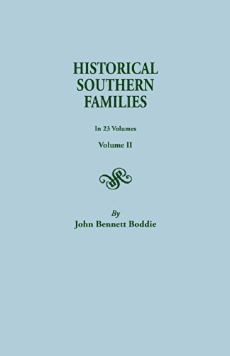 Historical Southern Families (volume Ii) [Paperback]