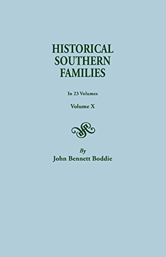 Historical Southern Families (volume X) [Paperback]