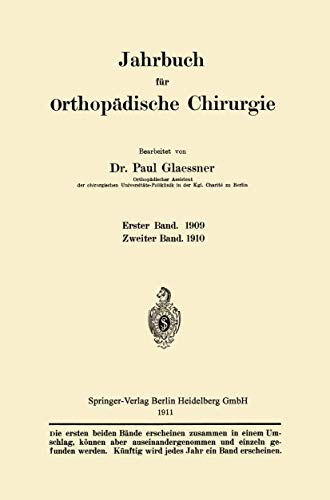 Jahrbuch fr orthopdische Chirurgie [Paperback]