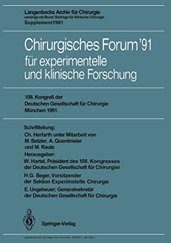 Chirurgisches Forum 91 fr experimentelle und klinische Forschung: 108. Kongre [Paperback]