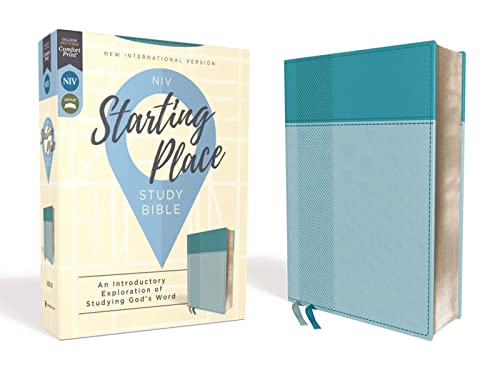 NIV, Starting Place Study Bible, Leathersoft, Teal, Comfort Print: An Introducto [Leather / fine bindi]