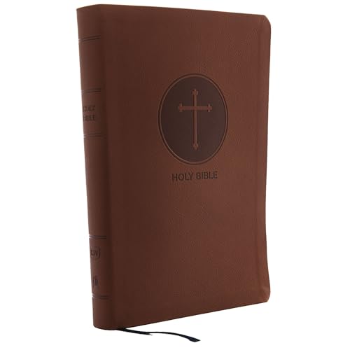 KJV Holy Bible: Giant Print with 53,000 Cross References, Brown Leathersoft, Red [Leather / fine bindi]