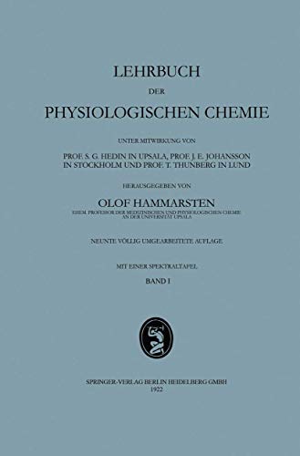 Lehrbuch der Physiologischen Chemie [Paperback]