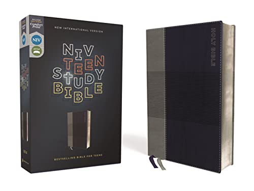 NIV, Teen Study Bible, Leathersoft, Blue, Comfort Print [Leather / fine bindi]