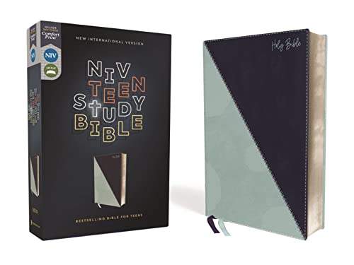 NIV, Teen Study Bible, Leathersoft, Teal, Comfort Print [Leather / fine bindi]