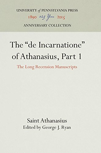 de Incarnatione of Athanasius, Part 1  The Long Recension Manuscripts [Hardcover]