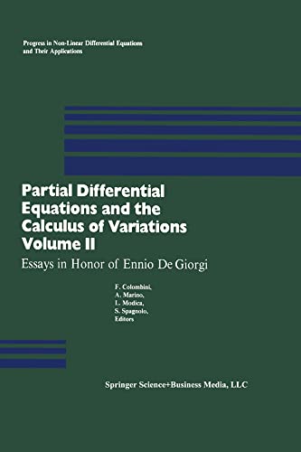 Partial Differential Equations and the Calculus of Variations: Essays in Honor o [Paperback]