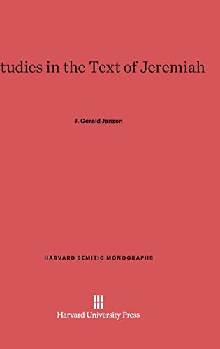 Studies in the Text of Jeremiah [Hardcover]