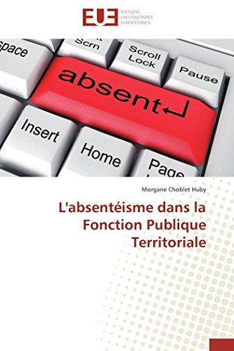 Absenteisme Dans la Fonction Publique Territoriale [Paperback]