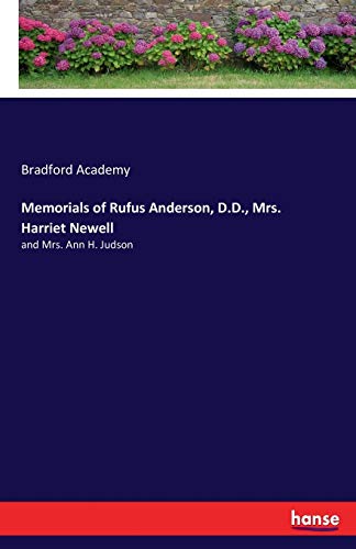 Memorials of Rufus Anderson, D. D. , Mrs. Harriet Neell [Paperback]