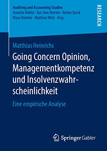 Going Concern Opinion, Managementkompetenz und Insolvenzwahrscheinlichkeit: Eine [Paperback]