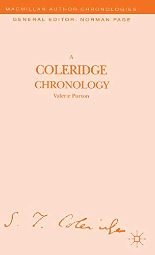 A Coleridge Chronology [Hardcover]