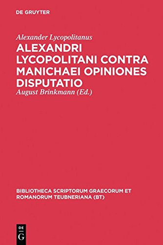 Contra Manichaei Opiniones Disputatio [Paperback]