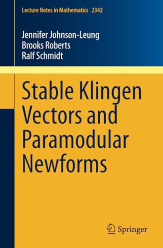 Stable Klingen Vectors and Paramodular Newforms [Paperback]