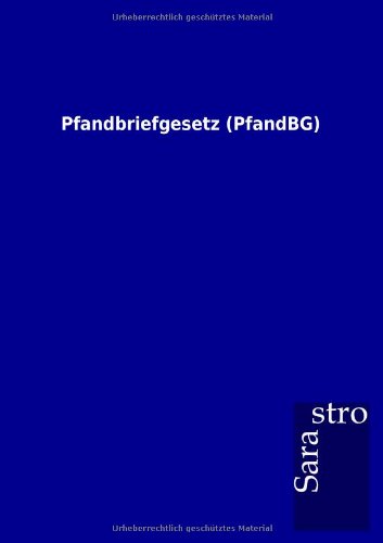 Pfandbriefgesetz [Paperback]