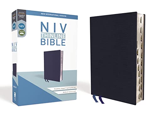 NIV, Thinline Bible, Bonded Leather, Navy, Re