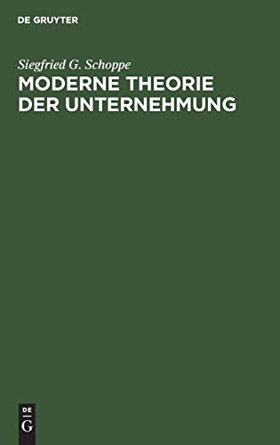 Moderne Theorie der Unternehmung [Hardcover]