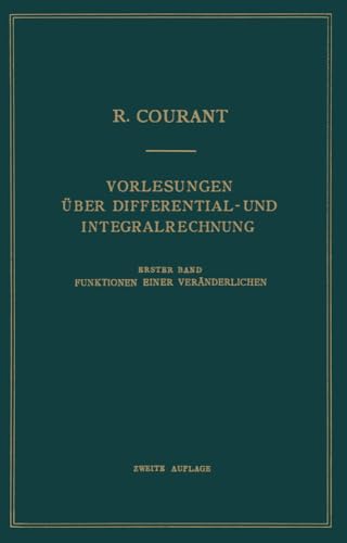 Vorlesungen ber Differential- und Integralrechnung: Erster Band: Funktionen Ein [Paperback]