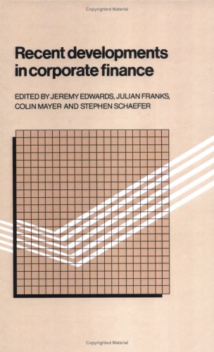 Recent Developments in Corporate Finance [Hardcover]