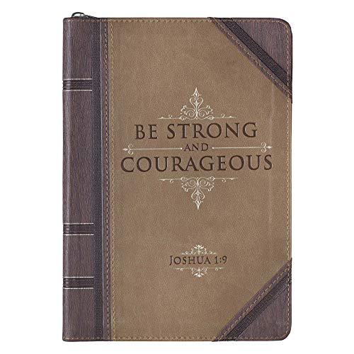 Antique Book  be Strong & Courageous  Zippered Flexcover Journal - Joshua 1:9 [Diary]