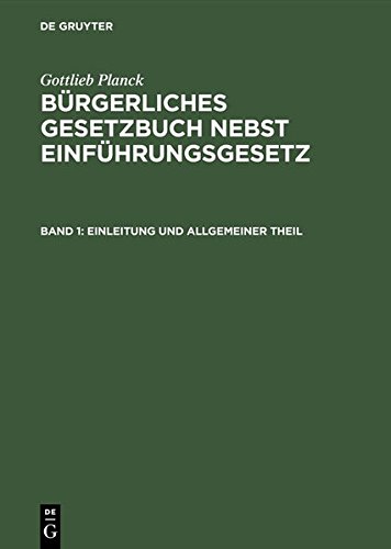 Einleitung und Allgemeiner Theil [Hardcover]