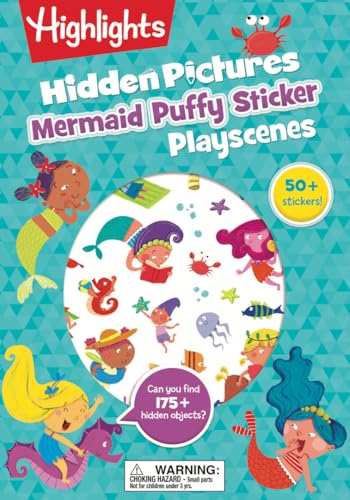 Mermaid Hidden Pictures Puffy Sticker Playscenes: Best Mermaid Gift for Kids 3-6 [Paperback]