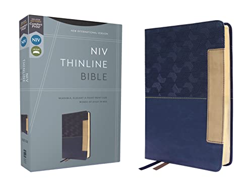 NIV, Thinline Bible, Leathersoft, Blue, Red L