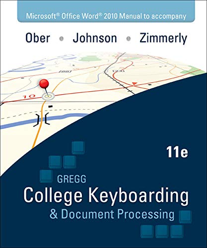 Microsoft Office Word 2010 Manual t/a Gregg College Keyboarding & Document P [Paperback]