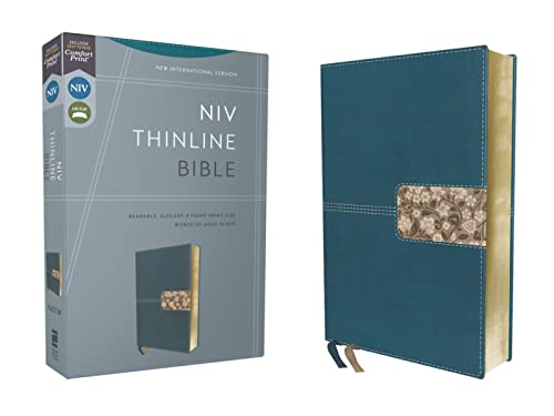 NIV, Thinline Bible, Leathersoft, Teal, Red Letter, Comfort Print [Leather / fine bindi]