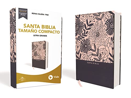 RVR60 Santa Biblia, Letra Grande, Tama?o Compacto, Tapa Dura/Tela, Azul Floral,  [Hardcover]