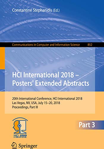 HCI International 2018  Posters' Extended Abstracts: 20th International Confere [Paperback]