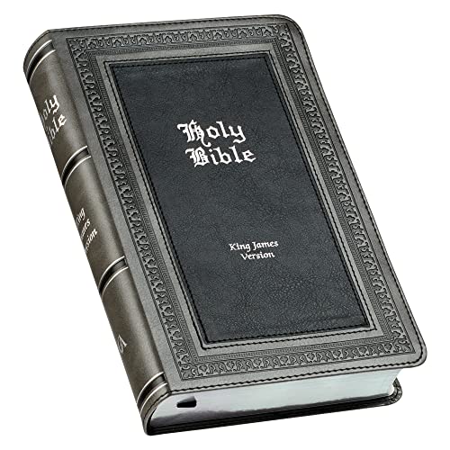 KJV Giant Print Bible Two-Tone Gray and Black