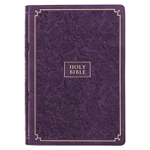 KJV Giant Print Full-Size Bible Purple Floral