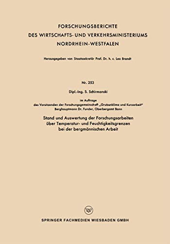 Stand und Ausertung der Forschungsarbeiten ber Temperatur- und Feuchtigkeitsgr [Paperback]