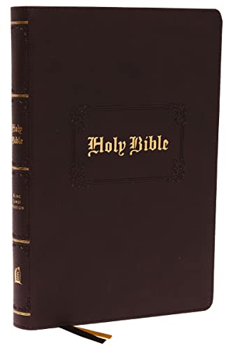 KJV Holy Bible Large Print Center-Column Reference Bible, Brown Leathersoft with [Leather / fine bindi]