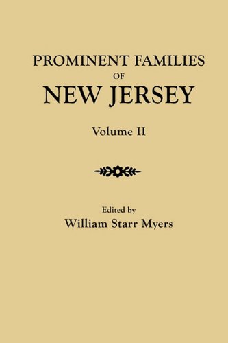 Prominent Families Of Ne Jersey. In To Volumes. Volume Ii [Paperback]