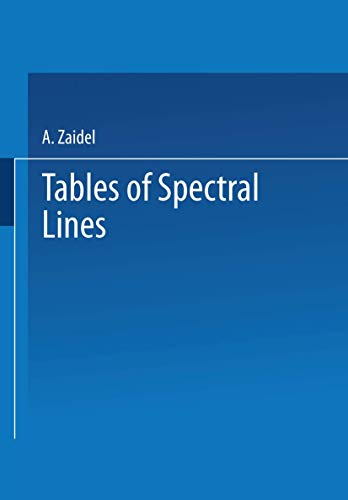 Tables of Spectral Lines [Paperback]